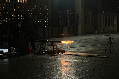 jet engine test in the dark