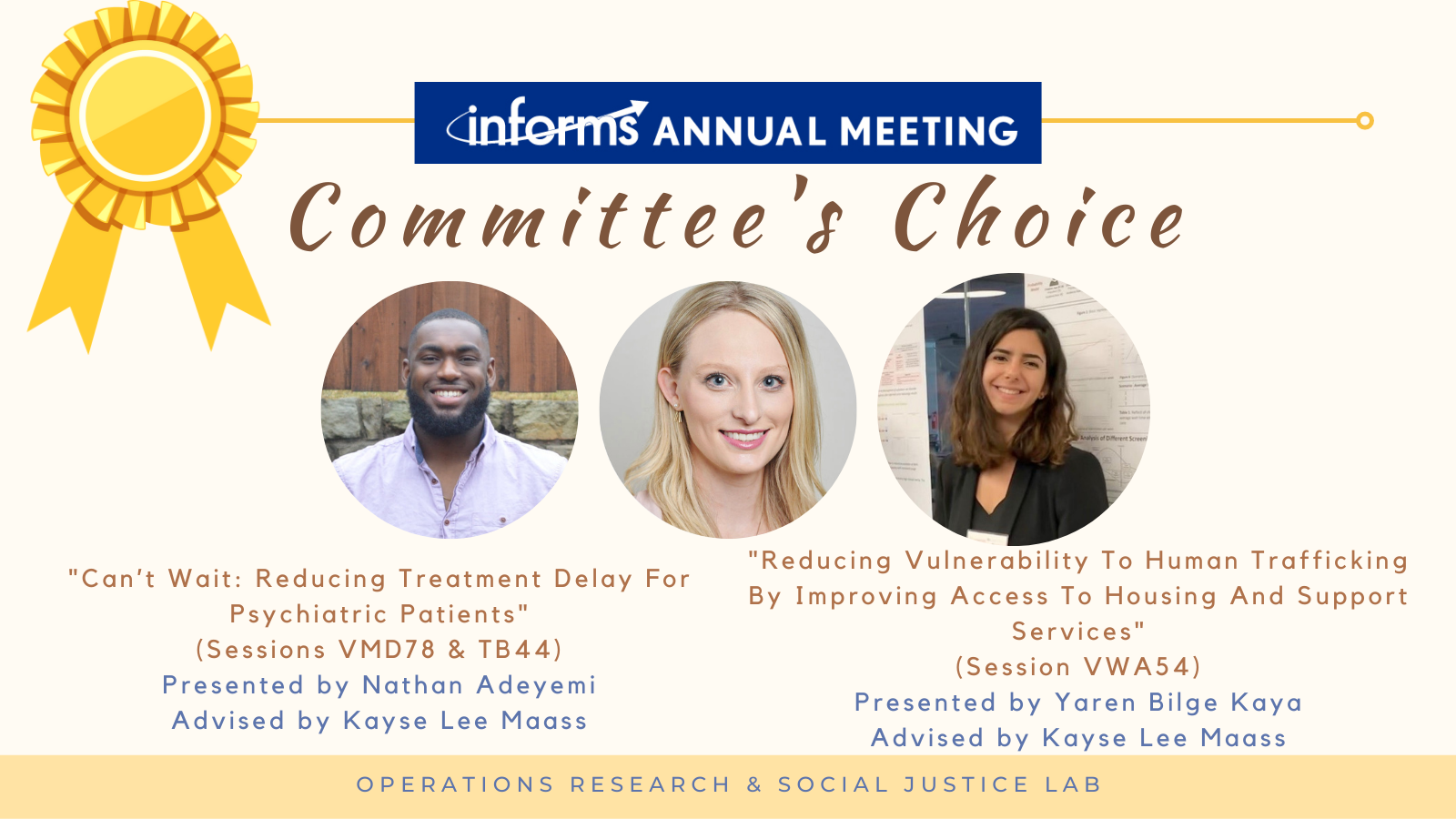 Image for Two Northeastern Presentations Selected as “Committee’s Choice” at INFORMS 2021