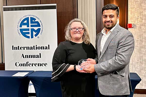Image for Engineering Management MS Student Wins ASEM Meritorious Service Award